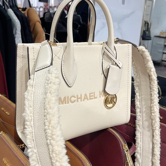 Michael Kors Mirella Small Pebbled Leather Shopper Top Zip Crossbody XBody Bag - Picture 2 of 16